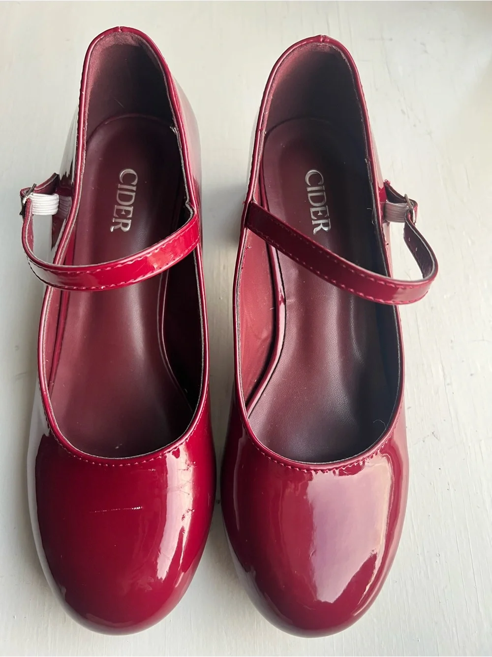 Cider Block Heel Patent Mary Jane’s, EU 37